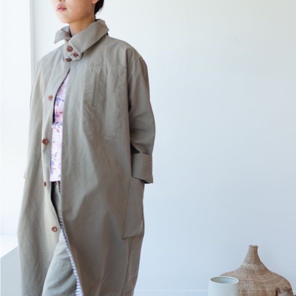 NWT Caron Callahan Travis Trench Coat in Khaki Canvas (Size M/L)